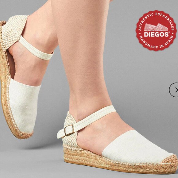 Diego Carmen Espadrilles - Ivory- Low Wedge - Picture 1 of 7
